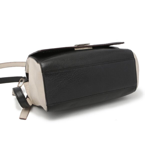 Kate Spade Leather Magnolia Park Laurel Satchel Shoulder Bag Black Cream Purse - Picture 11 of 16